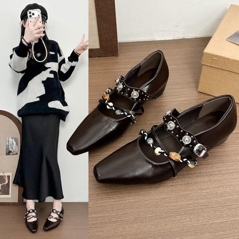 Women'S Fashion Footwear - New Retro Mary Jane Shoes for