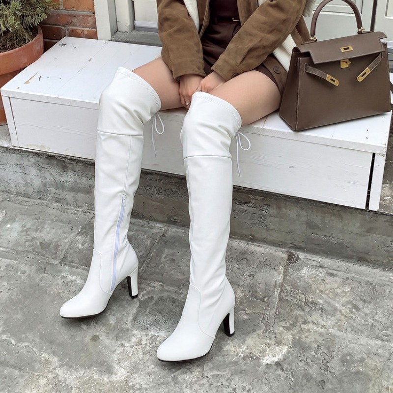 Women Fashion Over 40 - Fashion High Heel Thigh High Boots