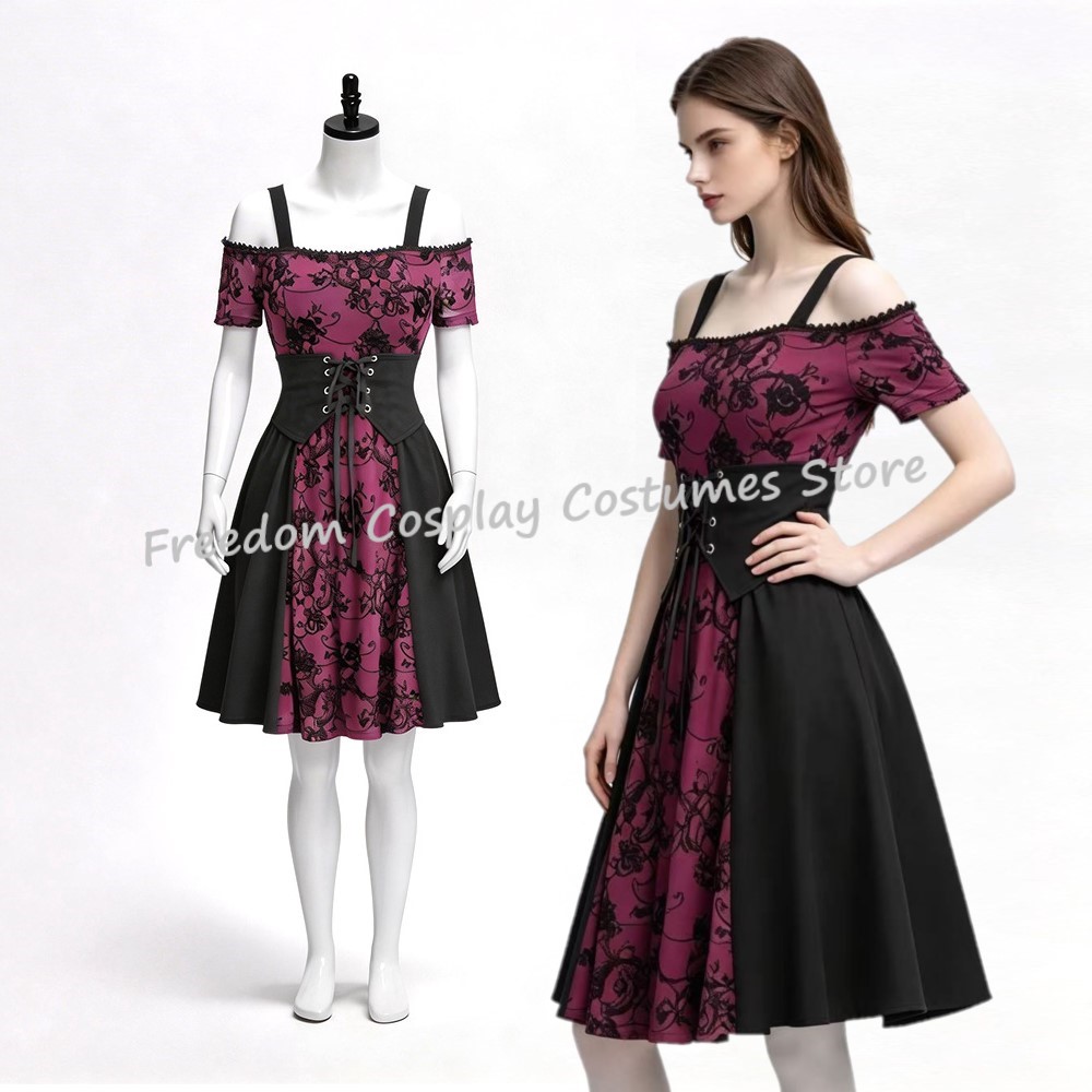 Women Fashion Reddit - 2026 Women's Medieval Gothic Punk Red