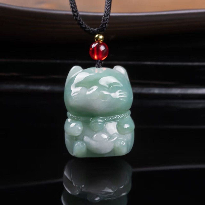 Natural Emerald Jade Lucky Cat - Women Fashion Designers review and price