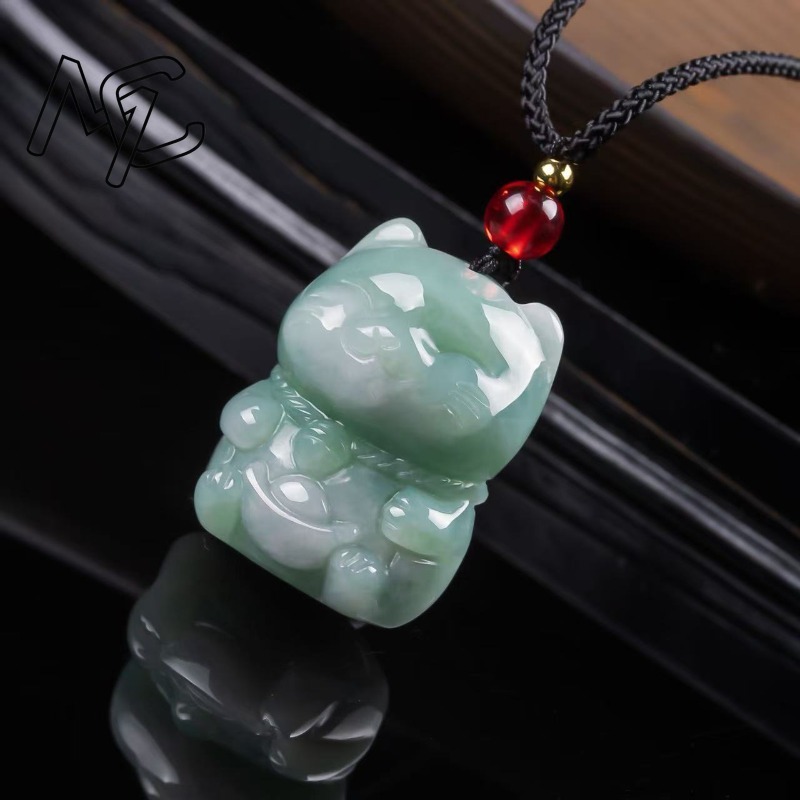 Natural Emerald Jade Lucky Cat - Women Fashion Designers review and price