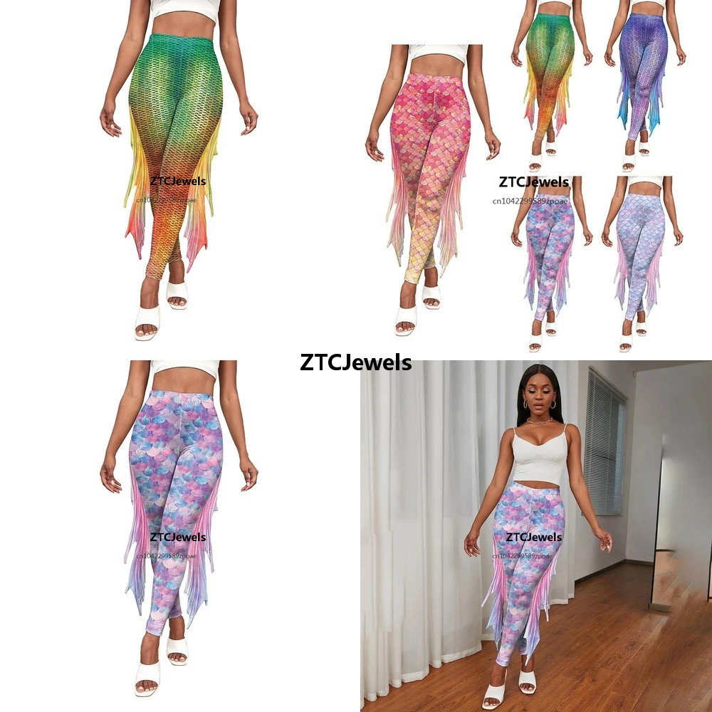Mermaid Scale Printed Leggings - Women'S Fashion Leggings review and price