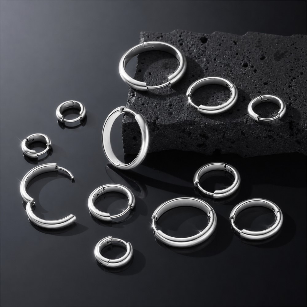 4Pcs Stainless Steel Round Hoo - Women'S Fashion Earrings review and price
