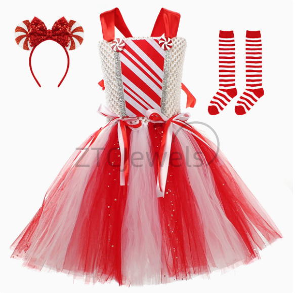 Girls Christmas Candy Cane Tut - Women Fashion Reddit review and price