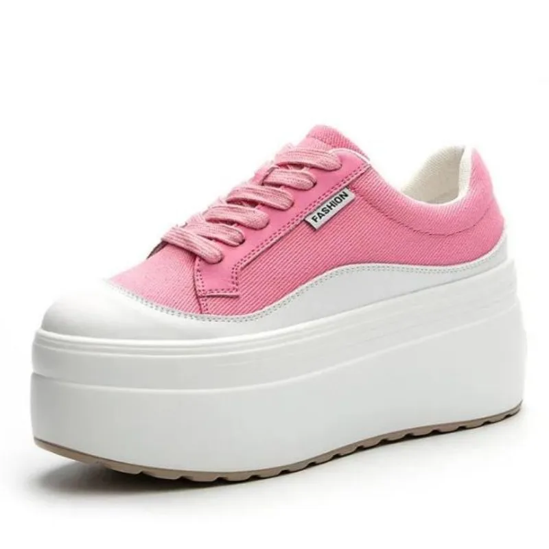 8cm New Canvas Genuine Leather - Sneakers Fashion Women review and price