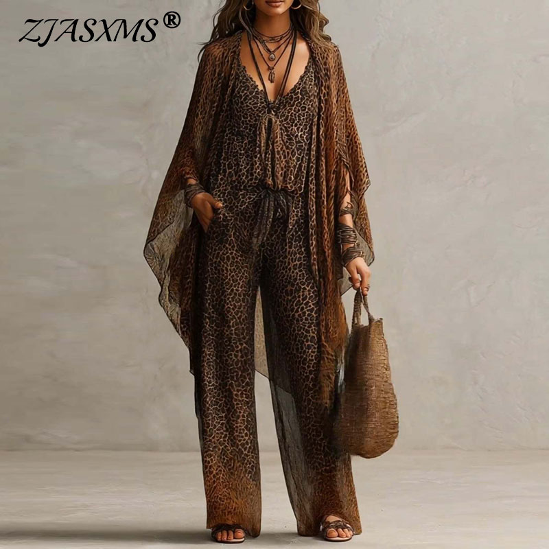Retro Leopard Print 3 Piece Se - Women'S Fashion Kimono review and price