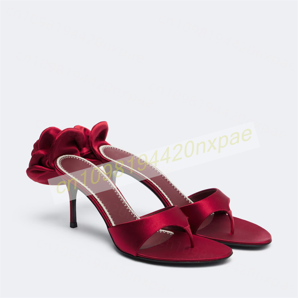 Women Red Satin Thong Mule San - Women Fashion Reddit review and price