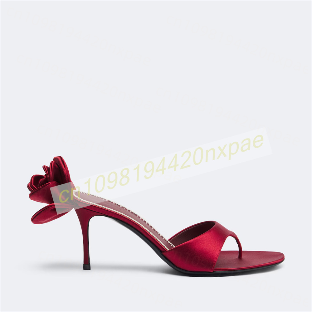 Women Red Satin Thong Mule San - Women Fashion Reddit review and price