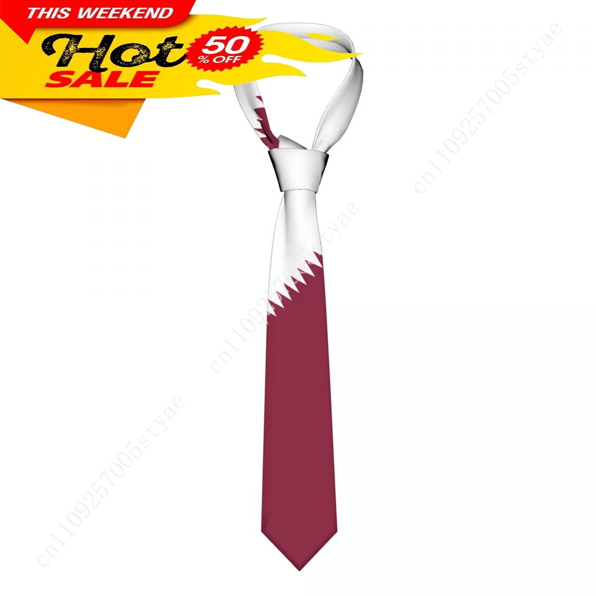 Qatar Flag Tie Emblem Necktie  - Women Fashion Qatar review and price