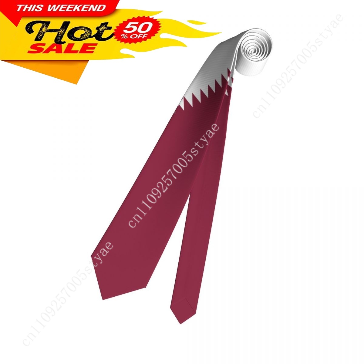 Qatar Flag Tie Emblem Necktie  - Women Fashion Qatar review and price