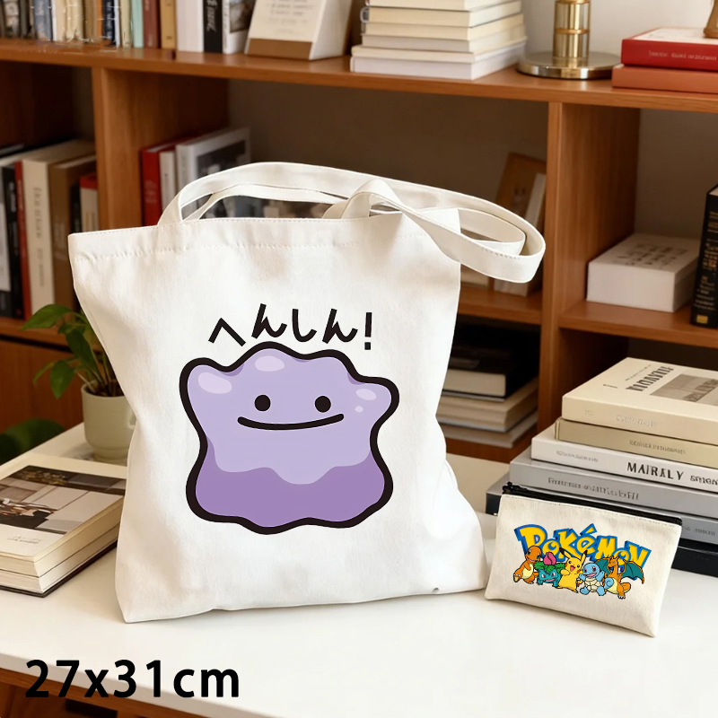 2PCS Pokemoned Canvas Bag and  - Coin Purse Women review and price