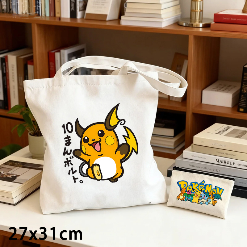 2PCS Pokemoned Canvas Bag and  - Coin Purse Women review and price
