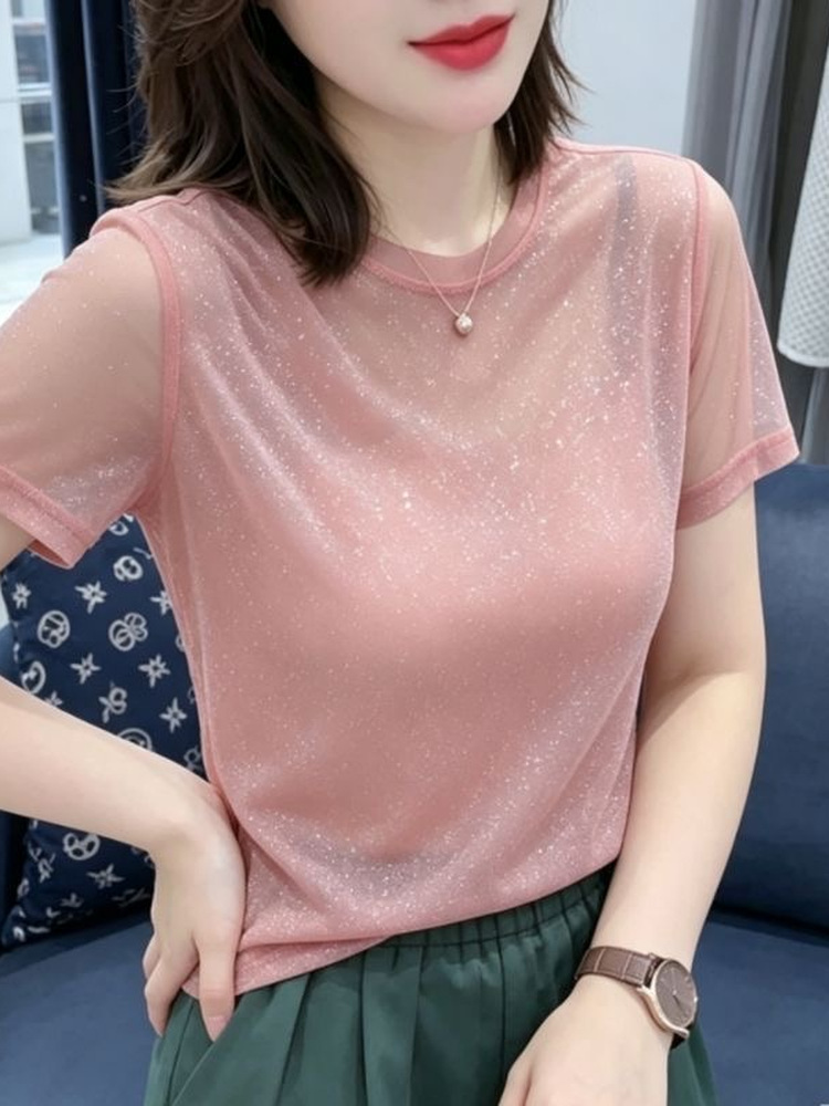 Shiny Lace Elastic Net Sleevel - Women Fashion Over 40 review and price