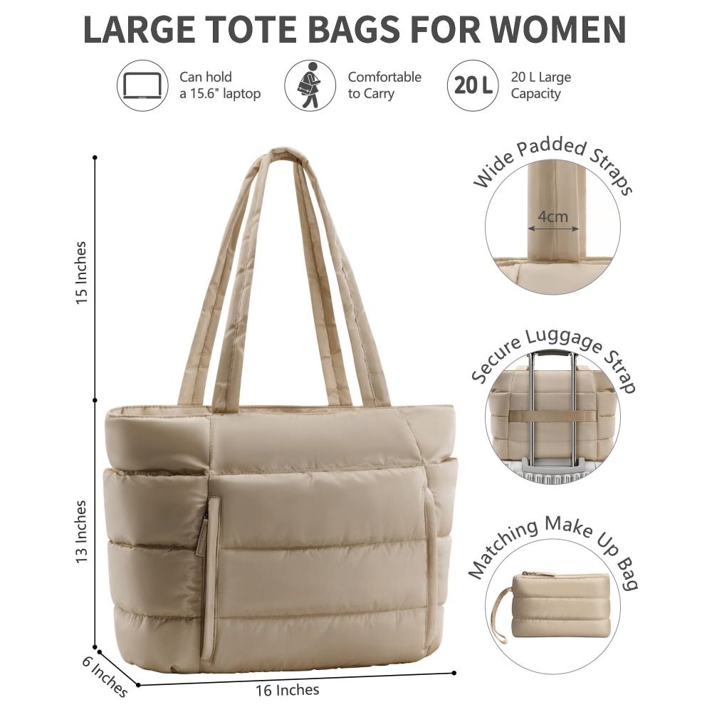 Large Capacity Puffer Tote Bag - Coin Purse Women review and price
