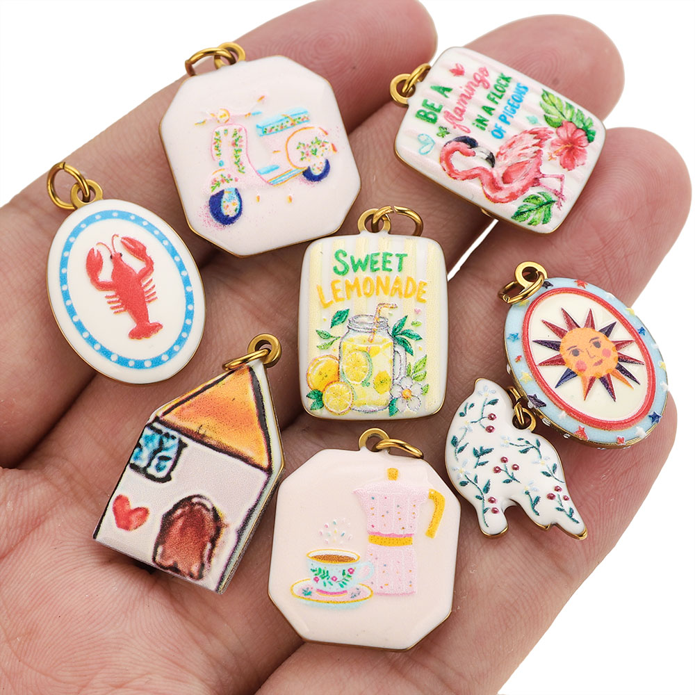 2 Pcs  Double-Sided Enamel Sta - Women Fashion Jewellery review and price