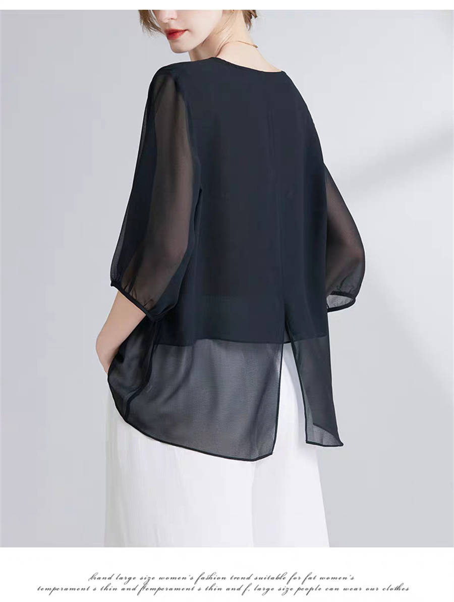 Korean Style Chiffon Plus-Size - Women Fashion Blouse review and price