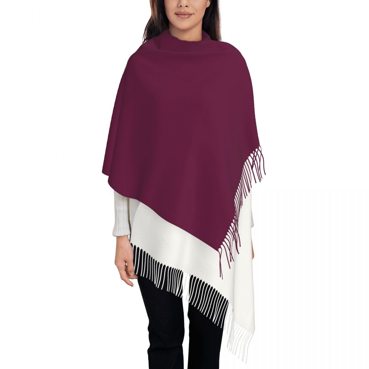 Qatar Flag Women's Tassel Shaw - Women Fashion Qatar review and price