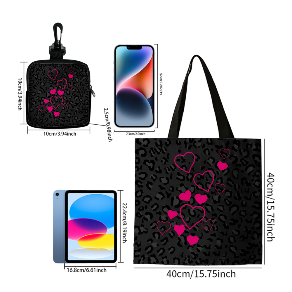 Black Leopard Print Pink Heart - Coin Purse Women review and price