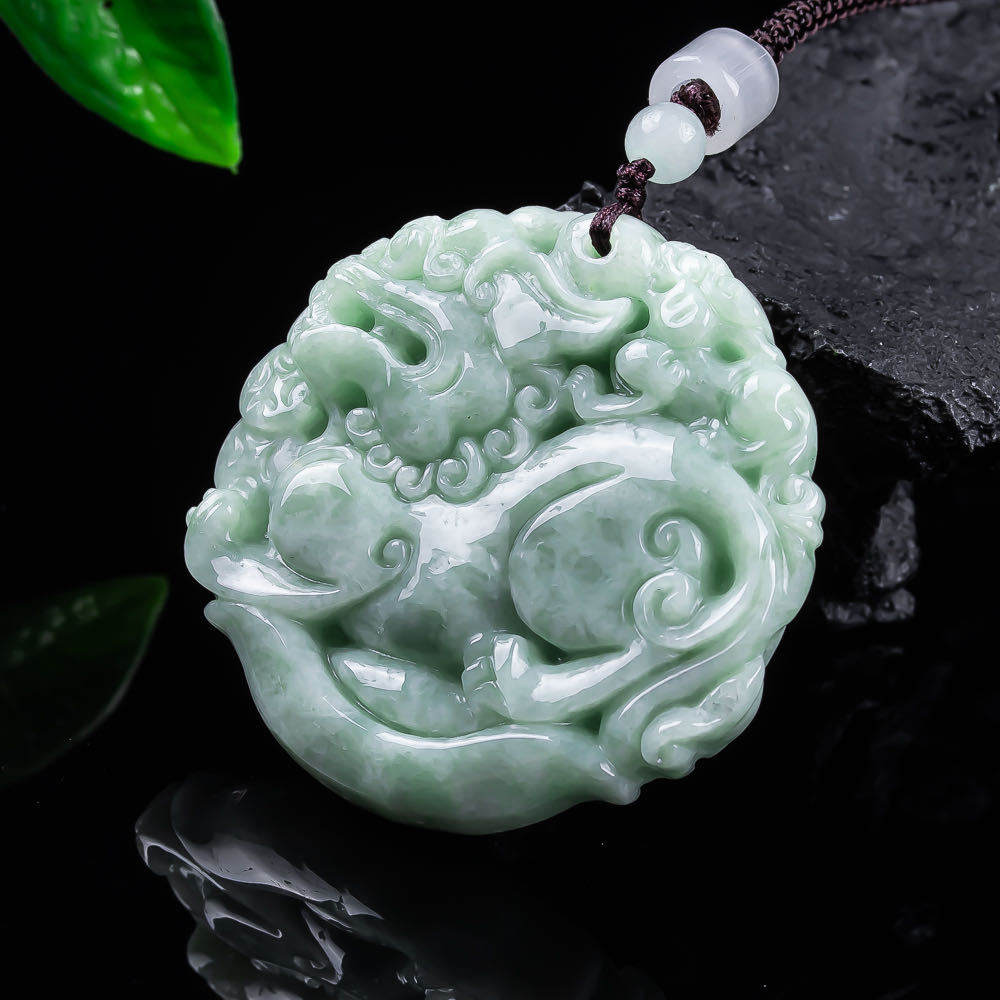 Natural Myanmar Jadeite Pixiu  - Women Fashion Designers review and price